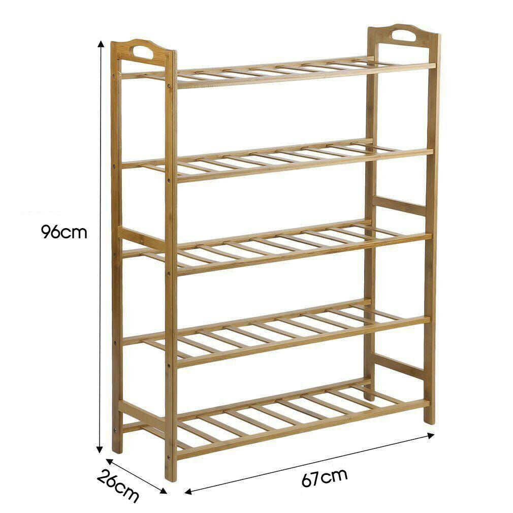 3/4/5 Tiers Layers Bamboo Shoe Rack Storage