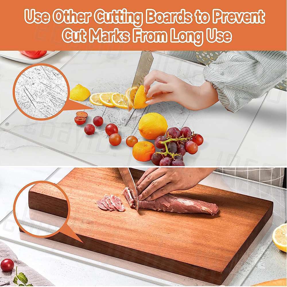 Kitchen Acrylic Cutting Boards Transparent Chopping Board Non Slip 45*35cm