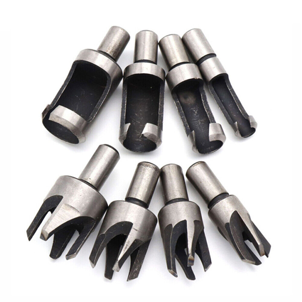 8Pcs Set Dowel Tenon Wood Plug Woodworking Cutting Tool Barrel Type Cutter Drill