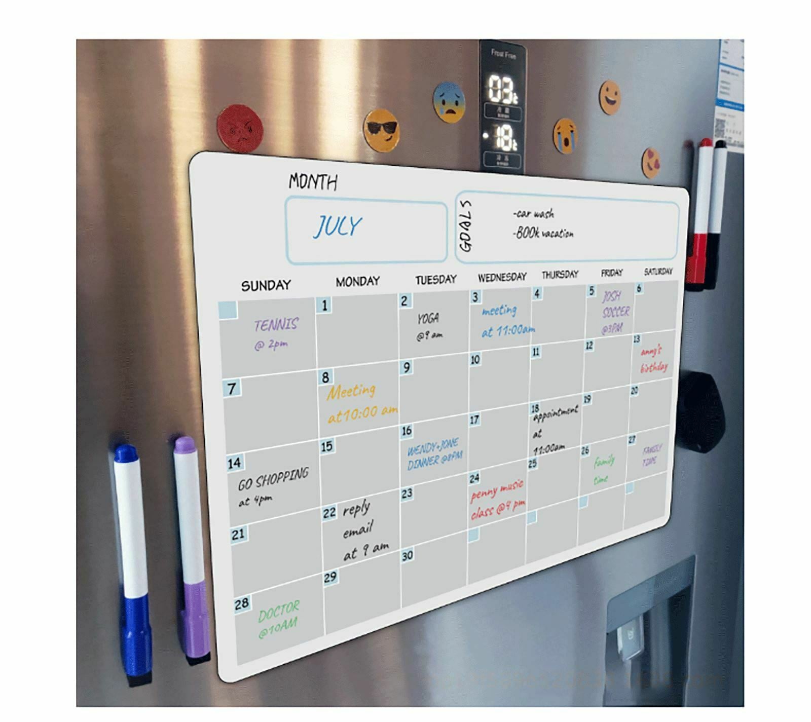 A3 Magnetic Monthly Planner Fridge Magnets Calendar