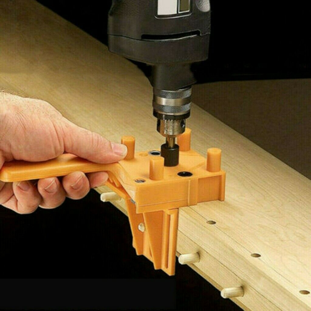 8 IN 1 Handheld Woodwork Doweling Jig Drill Guide Wood Dowel Drilling Hole Accessory