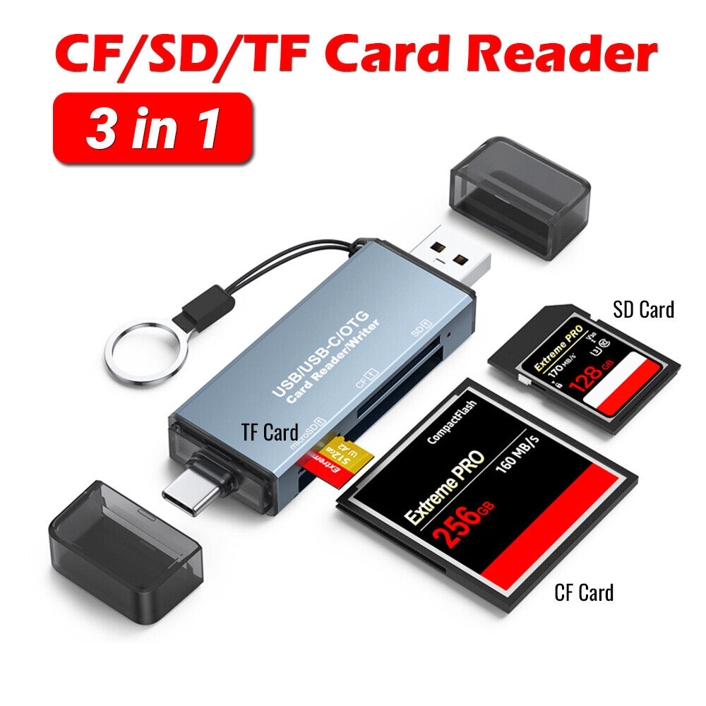 3 in 1 USB-C OTG Adapter TF SD Card Reader