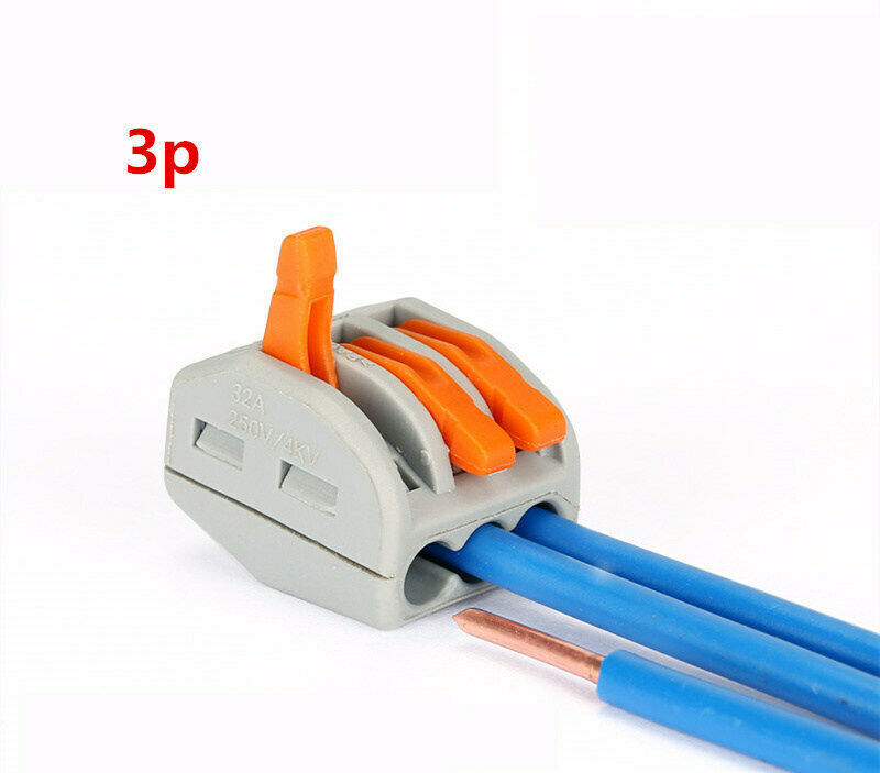 60pcs Reusable Spring Lever Terminal Block Cable Wire Connector 2/3/5 Way