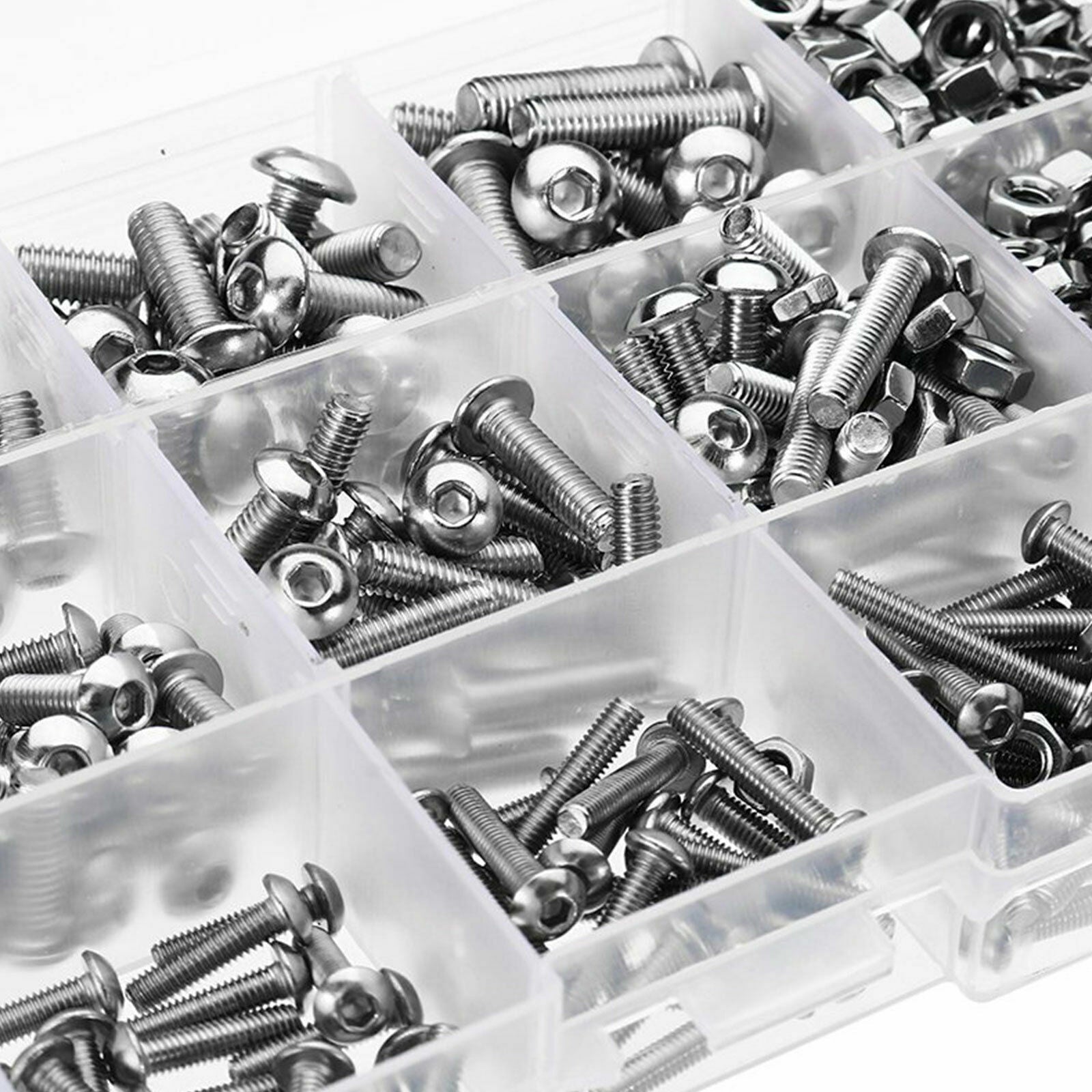 500pc Stainless Steel Hex Socket Button Head Bolts Screws Nuts Kit