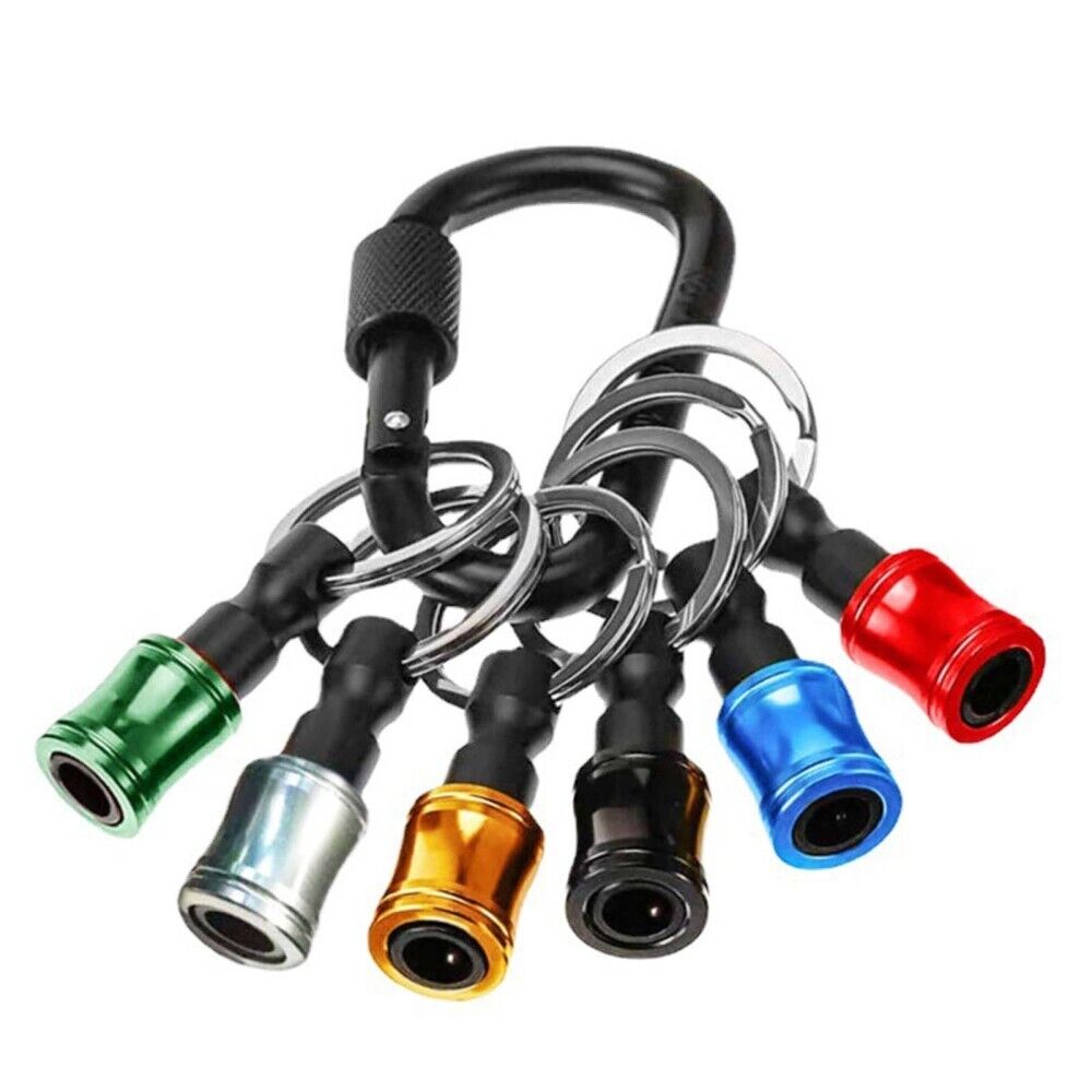 6PCS Hex Shank Screwdriver Bit Holder Extension Bar Keychain Driver Keyring