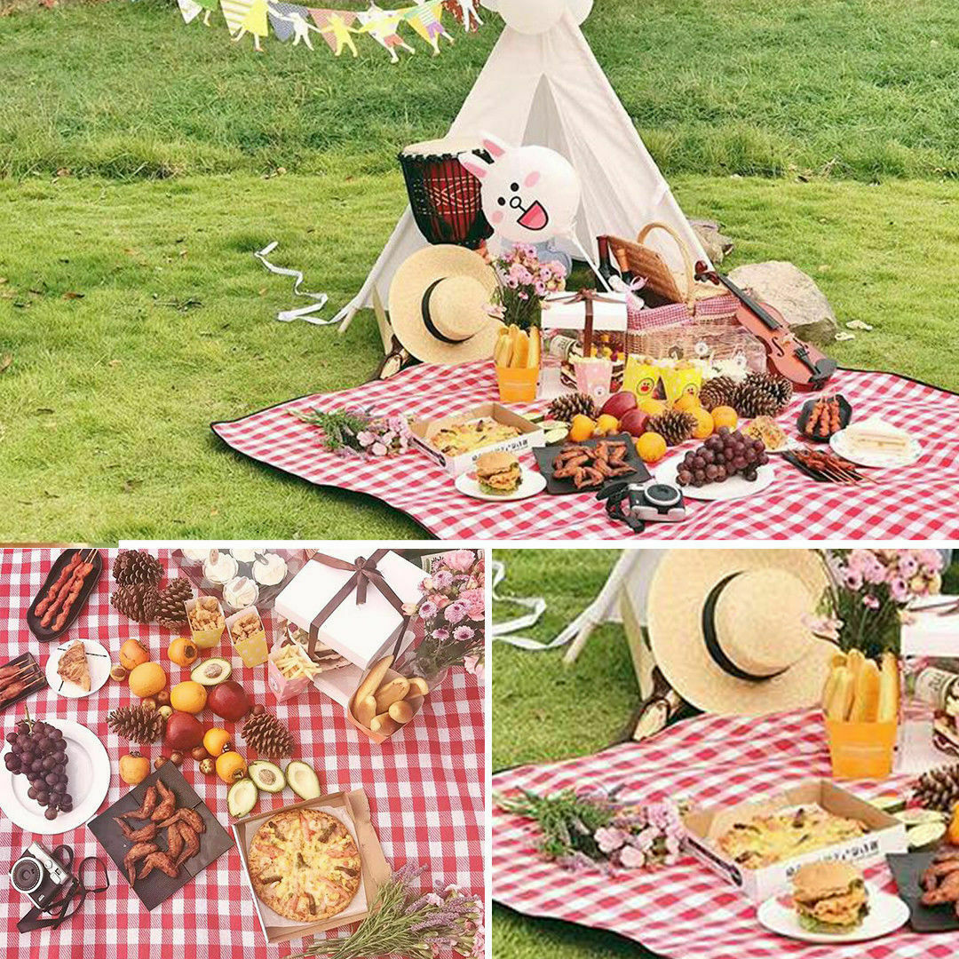 Free shipping-200X200cm Extra Large Premium Cashmere Waterproof Picnic Blanket