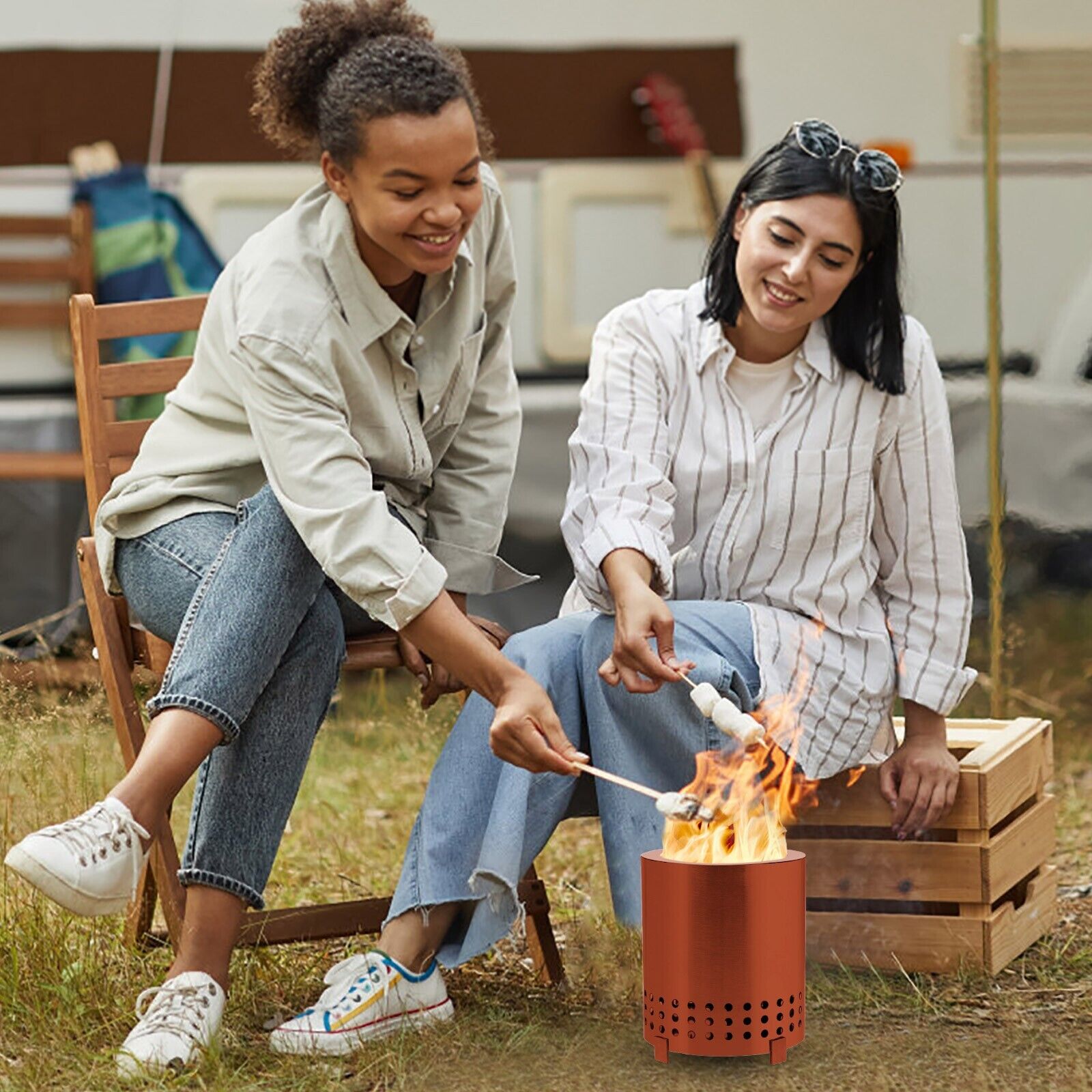 Stove Mesa Tabletop Fire Pit Wood Burning Outdoor Mini Fire Home Winter Warm