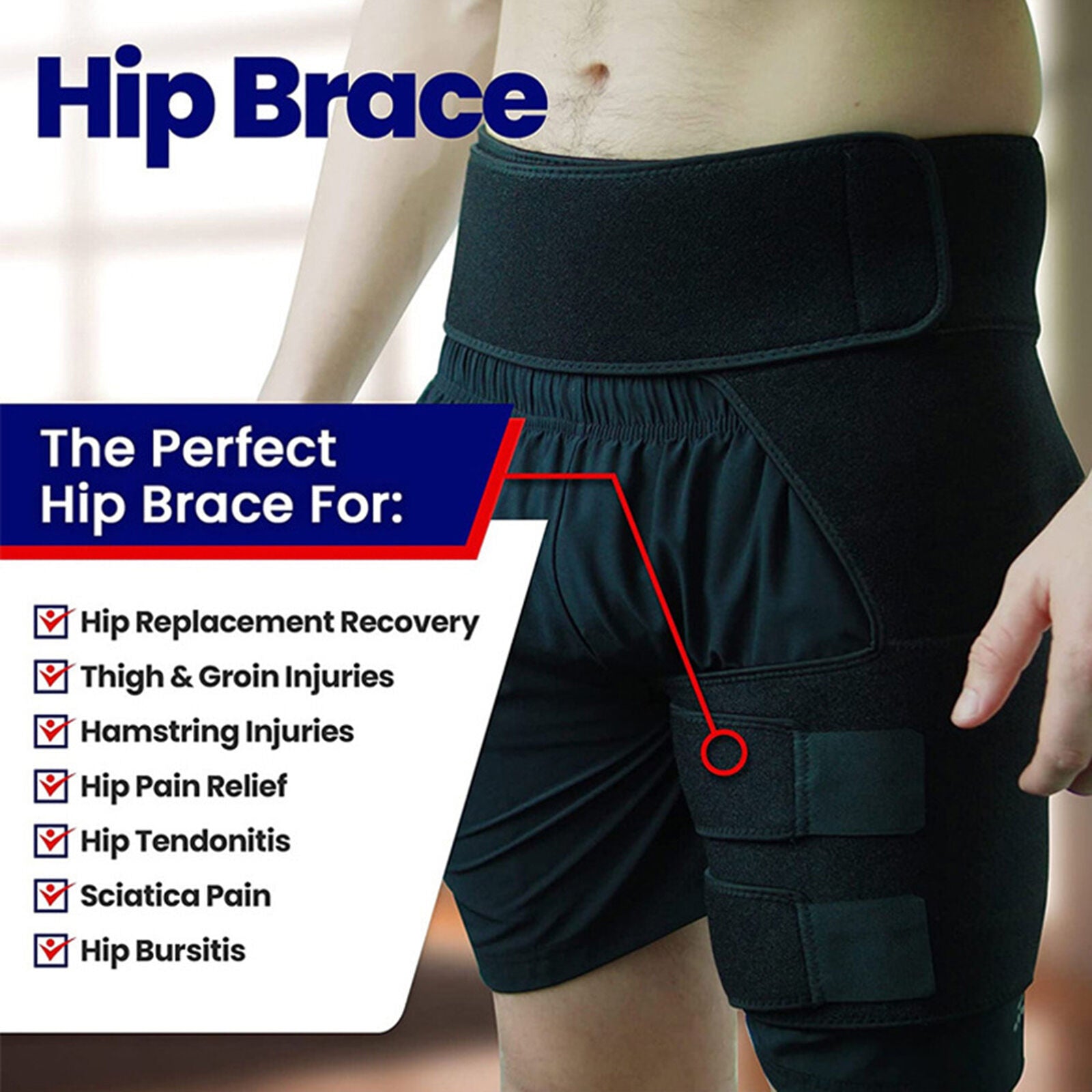 Hip Brace Compression Groin Support Wrap Sciatica Pain Relief Device Belt