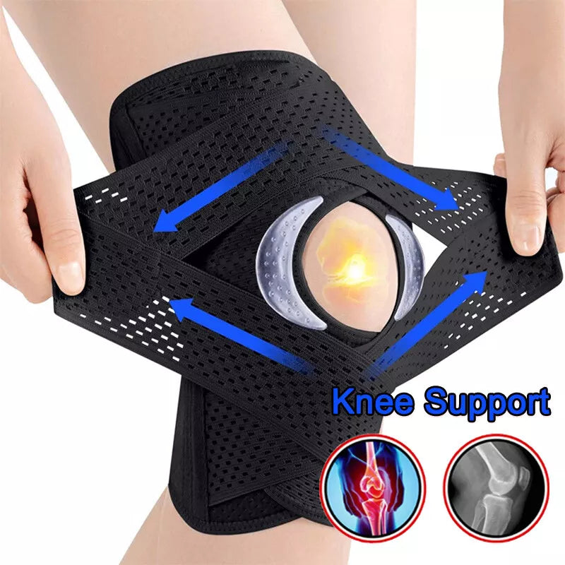 Knee Support Brace Guard Stabilizer Arthritis Wrap Open Sports Adjustable Strap