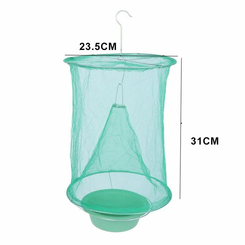 Reusable Fly Trap Insect Killer Net Cage Trap Outdoor Ranch Pest Hanging Catcher