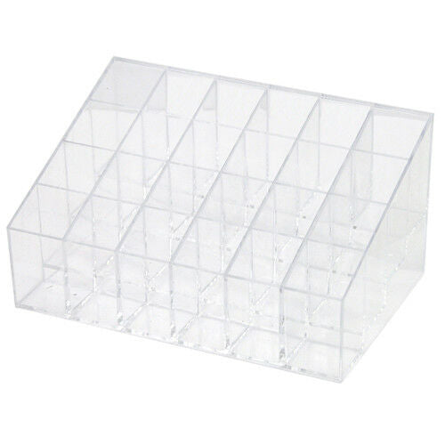 24 Compartment Clear Acrylic Makeup Storage Display Box Case Costmetics