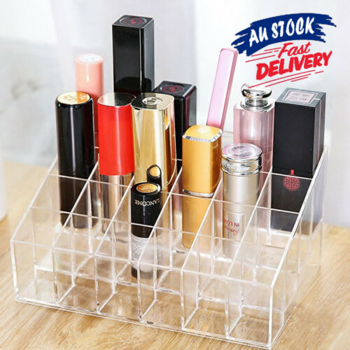 24 Compartment Clear Acrylic Makeup Storage Display Box Case Costmetics