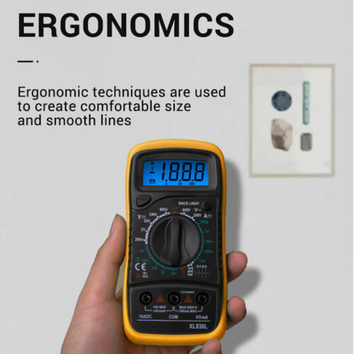 Digital Multimeter Electrical LCD Meter AC/DC Volt Current OHM Multi Tester New Battery Included