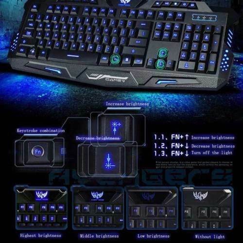 Free shipping- 3 Color LED Backlight Gaming Keyboard