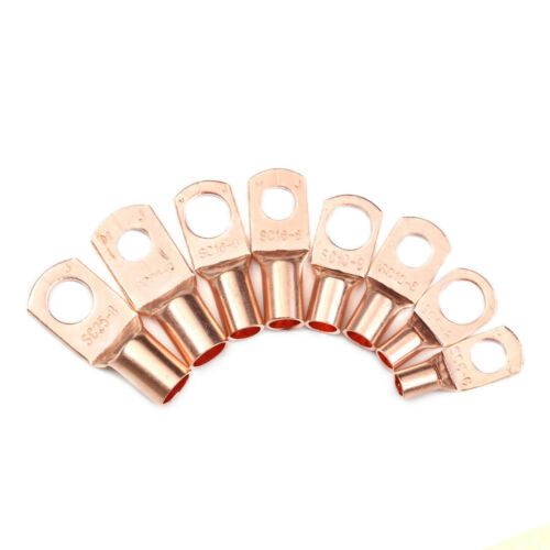 60PCS Assorted Car Auto Copper Ring Lug Terminals Wire Bare Cable Crimp Connectors Kit