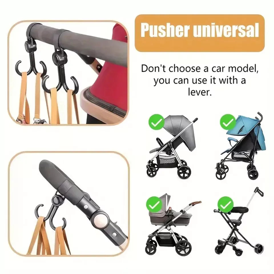 2×Pram Hook Baby Kids Stroller Hooks Shopping Bag Clip Carrier Pushchair Hanger