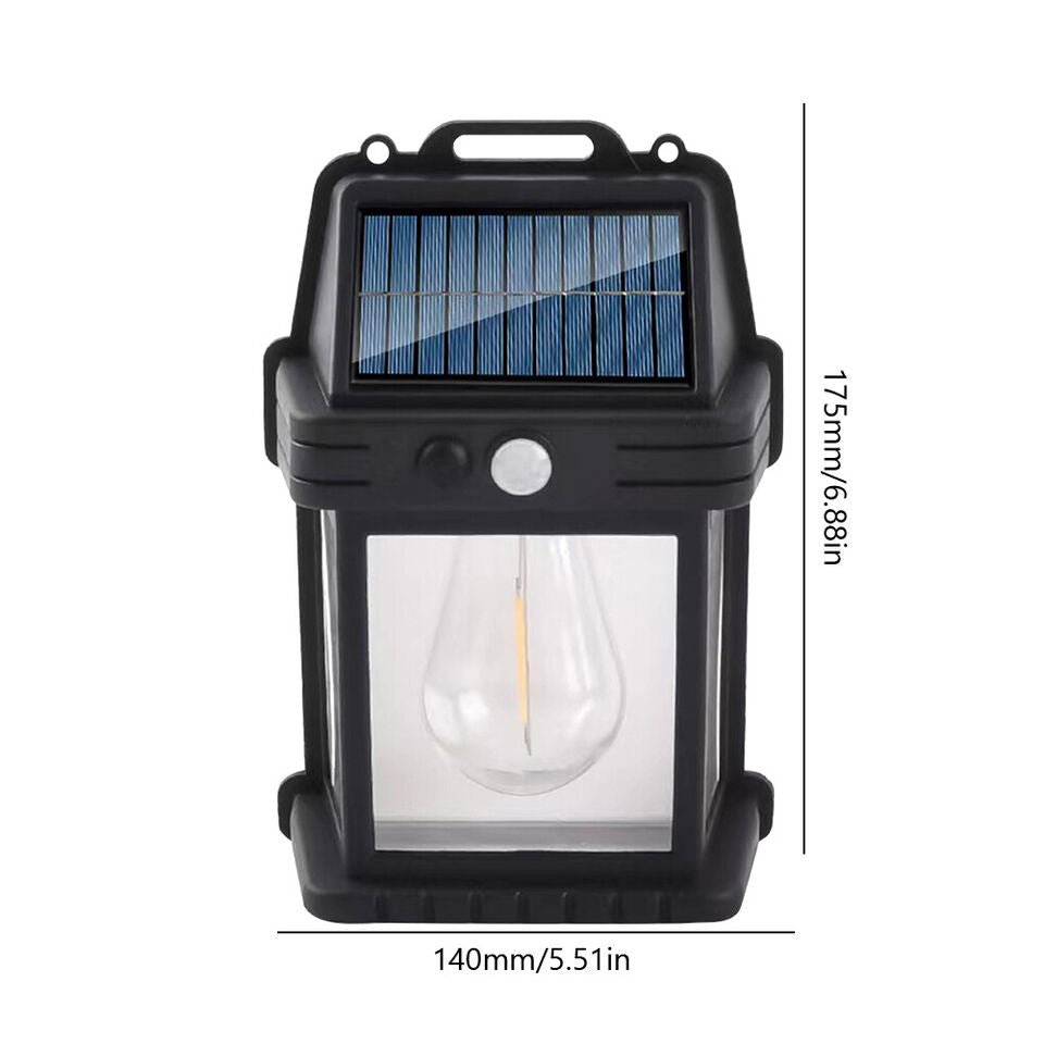 LED Solar Powered Wall Lantern Outdoor Motion Sensor Lights Garden Security Lamp