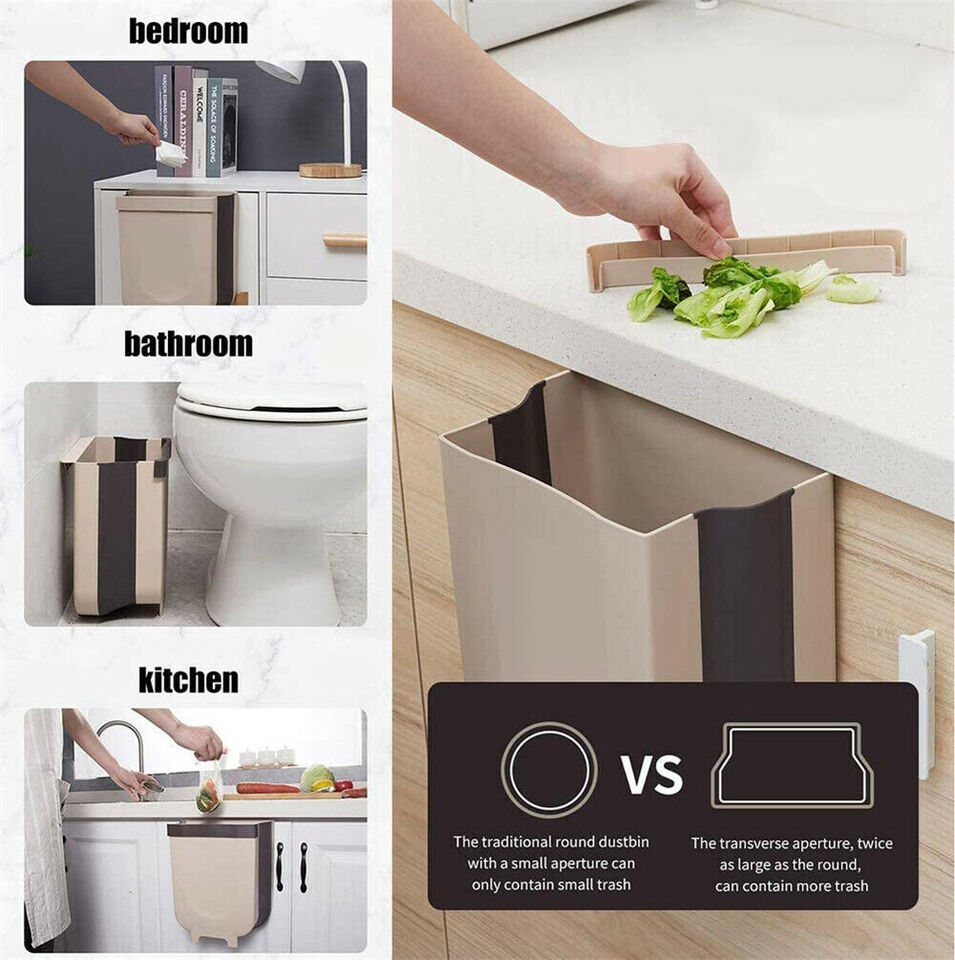 Kitchen Foldable Cabinet Hanging Wastebasket