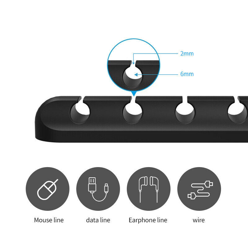 USB Charge Cable Holder Desk Cable Clips Wire Organizer Cord Management