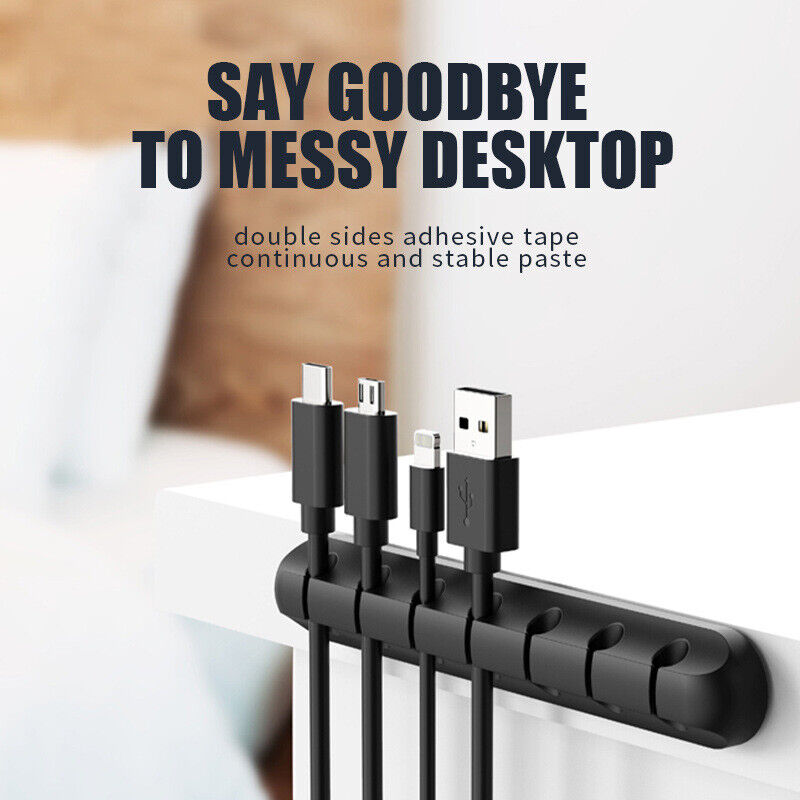 USB Charge Cable Holder Desk Cable Clips Wire Organizer Cord Management