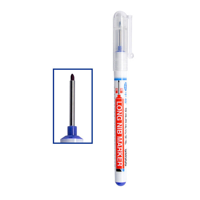 Deep Hole Carpenters Pen Black Ink Waterproof Coloured Leads Long Nib Marker Pen