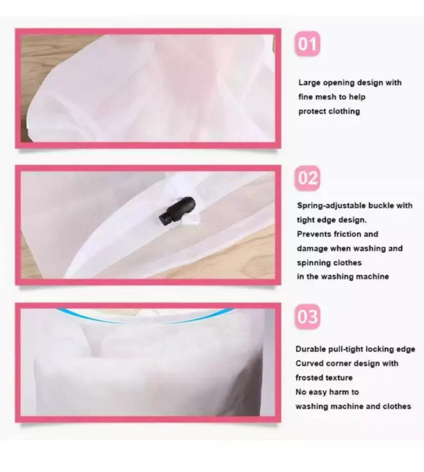 4pcs Set of Laundry Washing Mesh Net Bag Drawstring Delicate Cloth Cleaning Clothes Lingerie