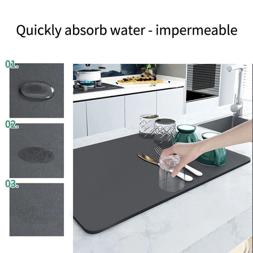 Absorbent Kitchen Table Mat Soft and Foldable Prevent Mold and Bacteria