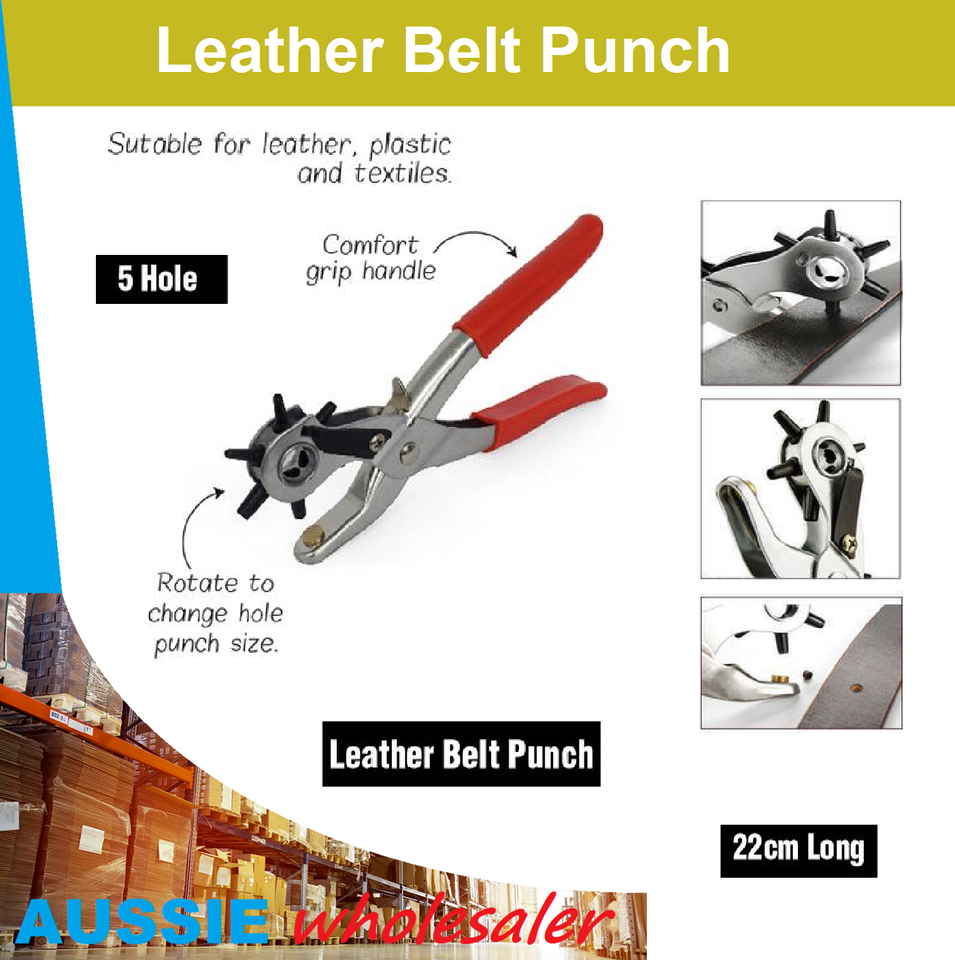 Leather Belt Eyelet Hole Punch Plier Puncher Craft Hand Tool 2mm-4.5mm Revolving