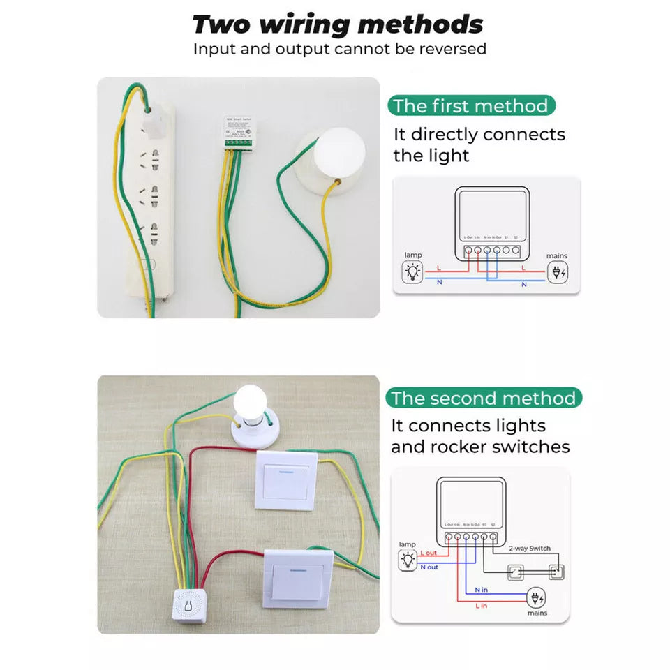 Smart WiFi Light Switch 16 Amp Mini Module Work for APP/Alexa/Google Home