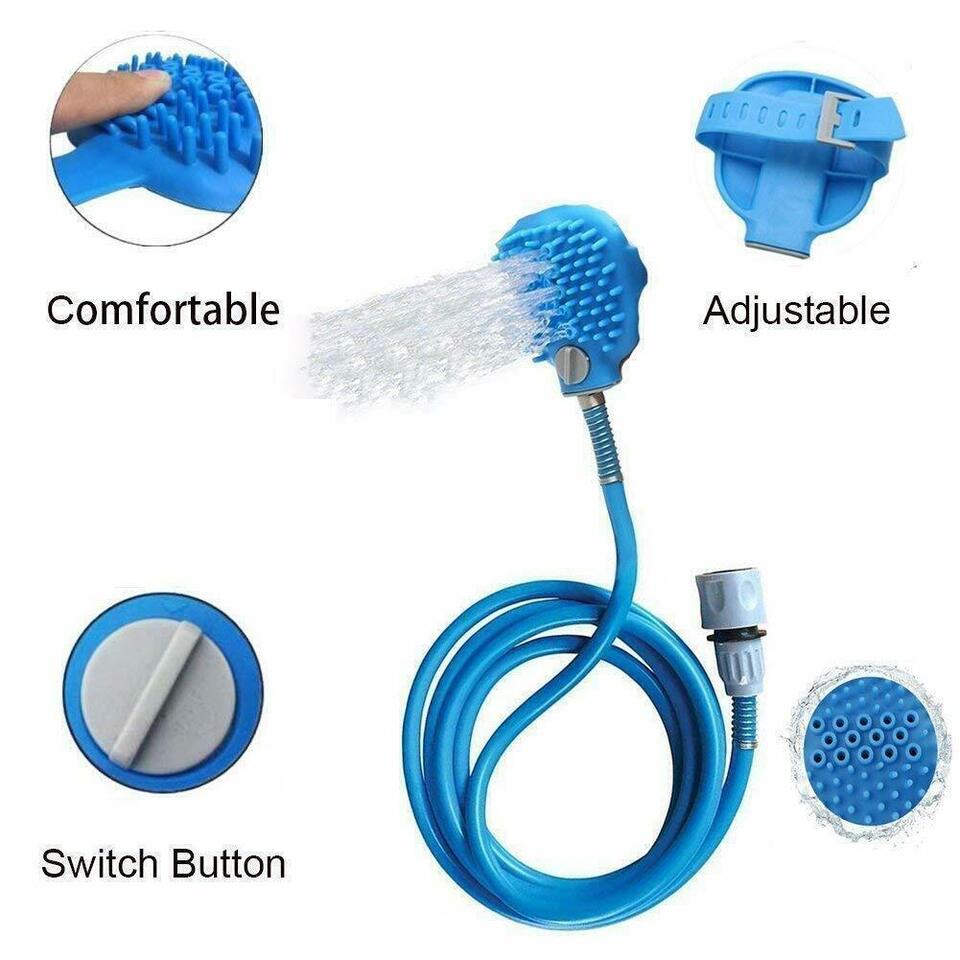 Pet Shower Hose Dog Bath Brush Hair Washing Grooming Brush Sprayer Massage Brush