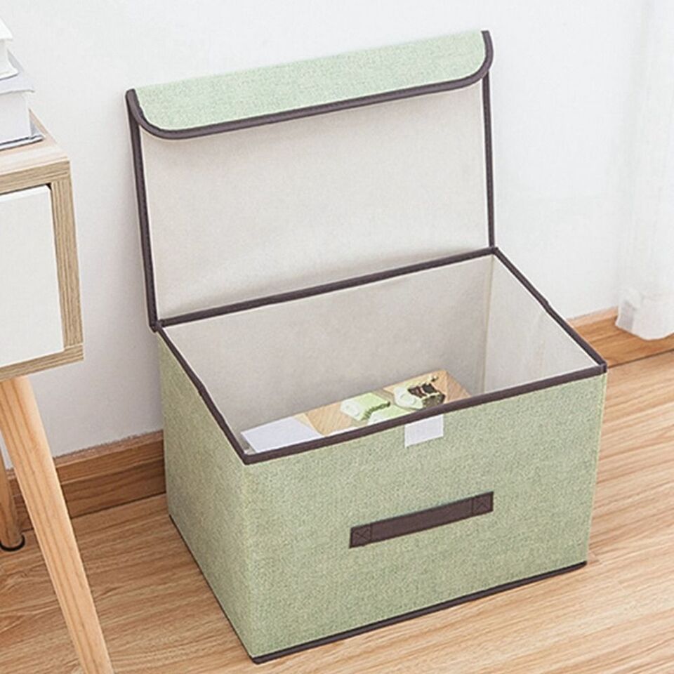 Dustproof Storage Box Foldable Large Storage Box with Lid Wardrobe Container (Big + Small))