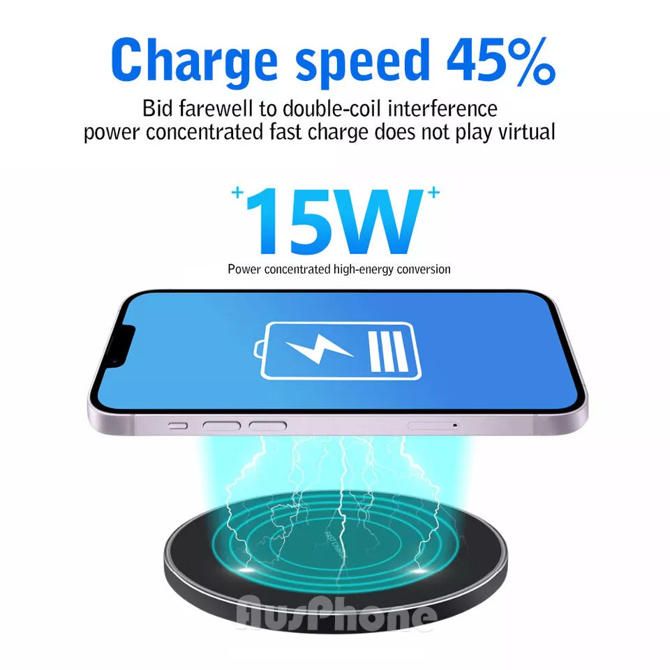 New Upgraded 15W Fast Wireless Charger Pad