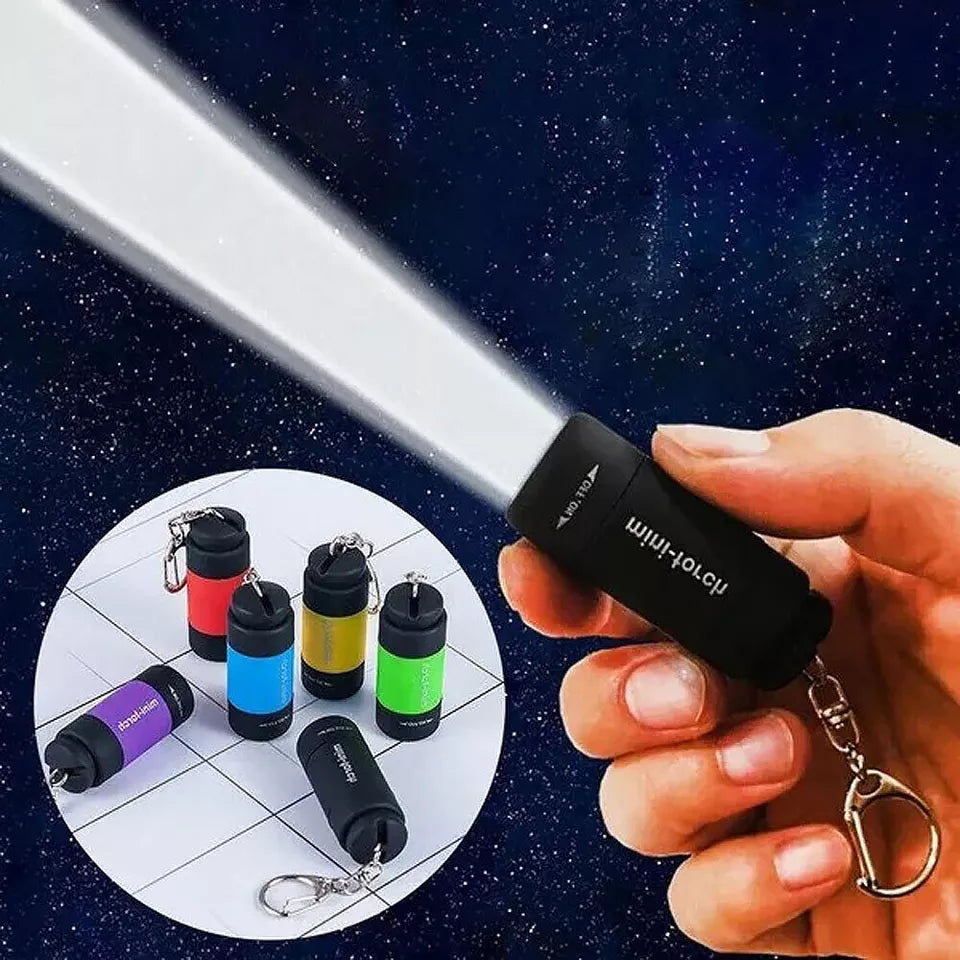 Mini USB Rechargeable LED Torch Lamp Flashlight Keychain Keyring Waterproof