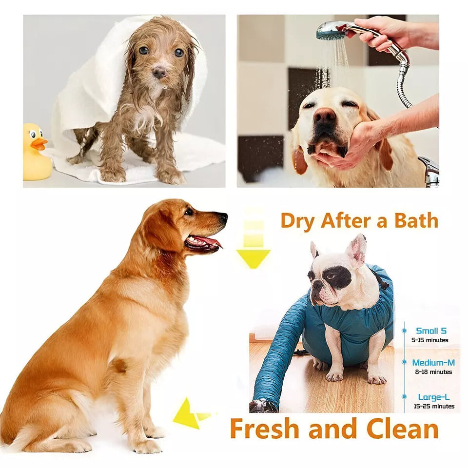 Pet Dog Cat Grooming Blower Hair Dryer Drying Bag Dry Cleaning Bathing Folding