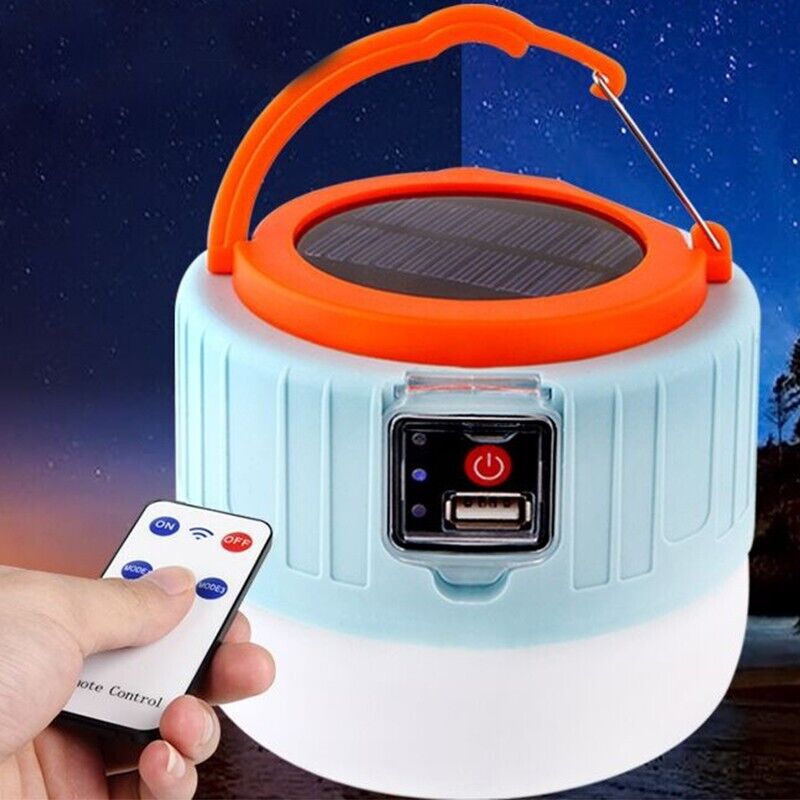 Multifunction Waterproof Phone Charger Portable LED Solar Camping Light Lantern Outdoor Tent Lamp USB Rechargeable