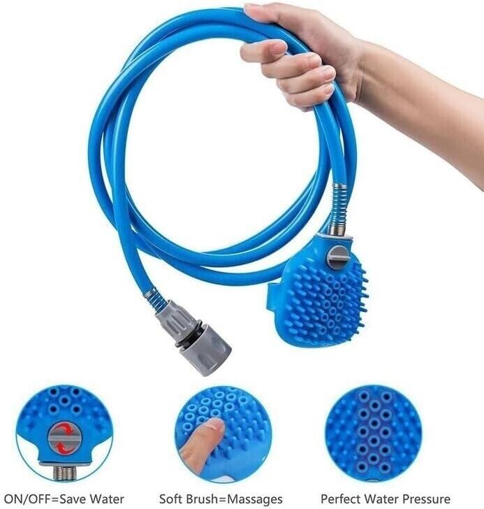 Pet Shower Hose Dog Bath Brush Hair Washing Grooming Brush Sprayer Massage Brush