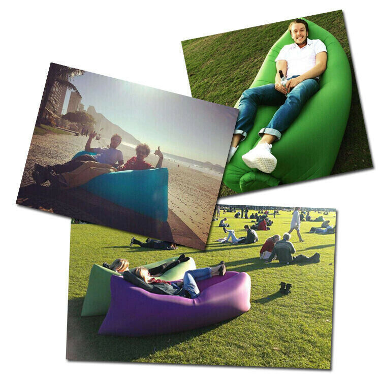 Fast Inflatable Lazy Lounge Camping Air Bag Sofa Bed hangout Beach Sleeping