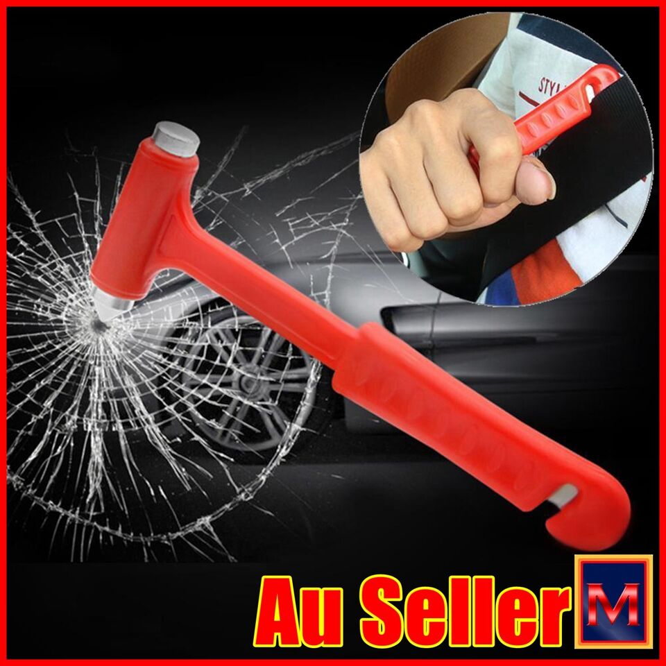 2 in 1 Mini Car Safety Hammer Life Saving Emergency Hammer Seat Belt Cutter Tool