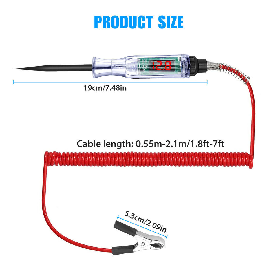 6V 12V 24V Auto Car Electrical Circuit Voltage Tester Led Light Test Probe Pen