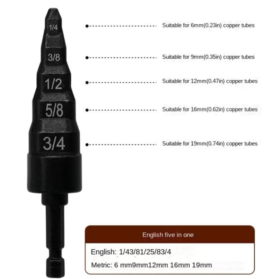 Pipe Bits HVAC Repairing Tools Copper Swage Tool 1/4 3/8 1/2 5/8 3/4 Bits